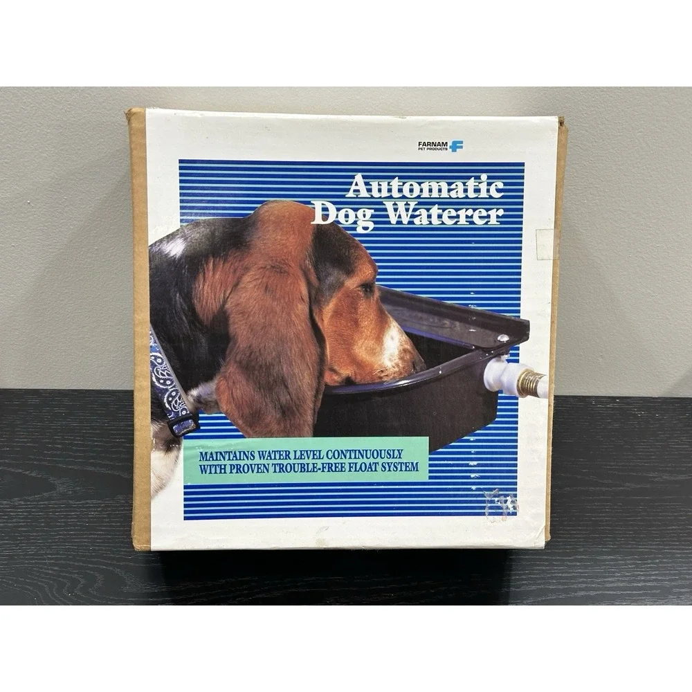 Vintage 1995 Automatic Dog Waterer Bowl Farm Kennel Hose Hookup‎ Pet SEALED